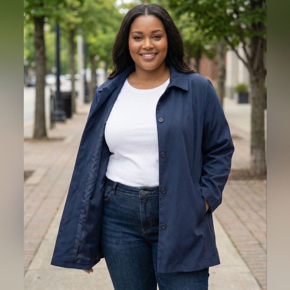 Maggie Barnes Navy Trench Coat